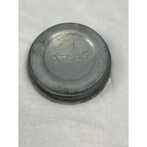 Vintage Atlas Zinc Lid Cap With Milk Glass Insert Mason Jar Genuine Canning
